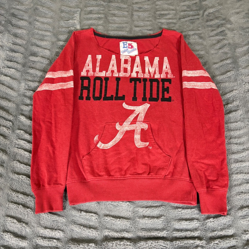 Alabama Crimson Tide E5 College Classics Red Slouchy Sweatshirt Small AT592